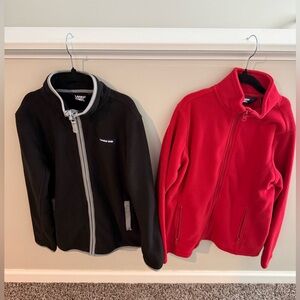 Lands' End Kids Black and Red Fleece Jackets - Full Zip